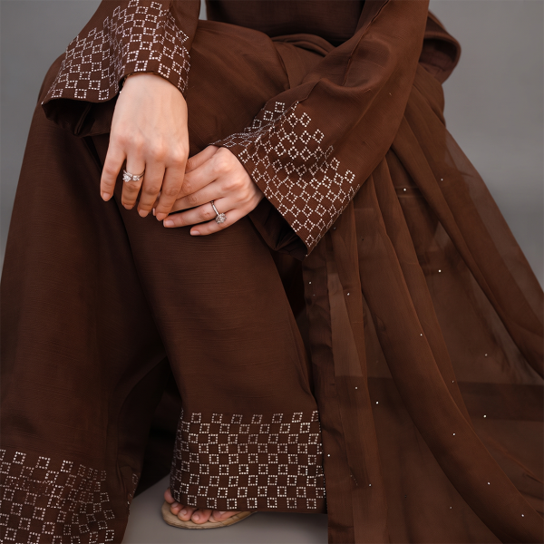Sophisticated Chocolate Brown Raw Silk Suit