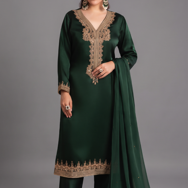 Emerald Royale Embroidered 3-Piece Suit