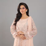 Peach Embellished Festive 3-Piece Suit