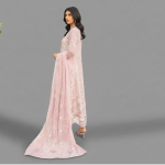 Embroidered Pastel Pink A-Line Suit