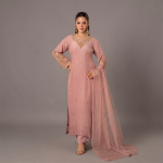 Blush Rose Radiance Embroidered Suit