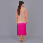 Muted Taupe & Fuchsia Dip-Dye Tunic Set