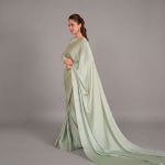 Sage Mist Luxe Satin Saree