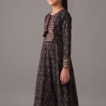 Midnight Mosaic Embroidered Kids Frock Set