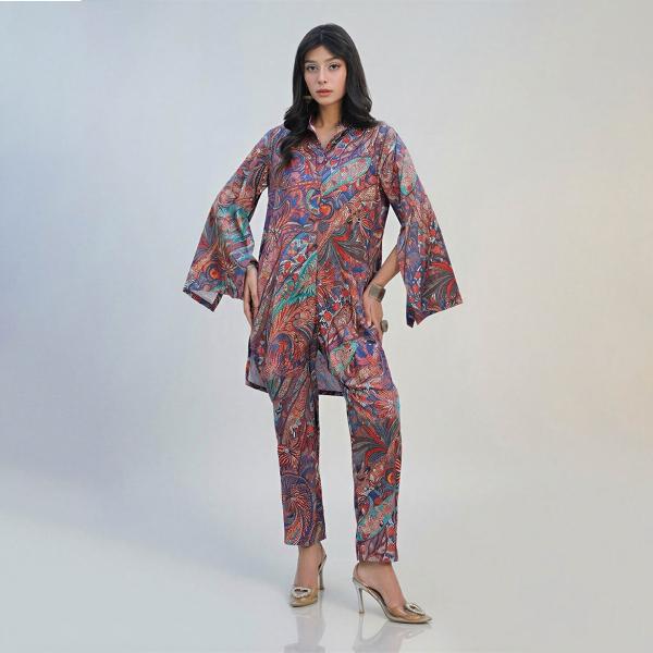 Jeweled Paisley Digital Print Co-Ord Set
