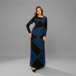 Geometric Midnight Harlequin Patchwork Maxi Gown