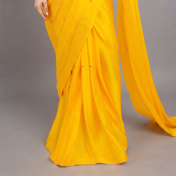 Sunlit Marigold Grace Drape Saree