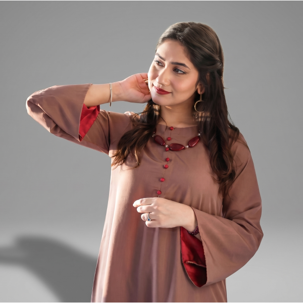 Sophisticated Mauve Kurta and Trouser Set