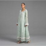 Ethereal Sea Green Embroidered A-Line Ensemble