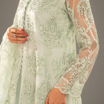 Celestial Mint Embroidered Luxury Chiffon Suit