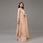 Embellished Peach Anarkali Set