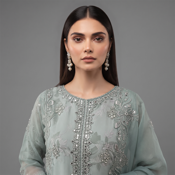 Sage Monochrome Embroidered Ensemble