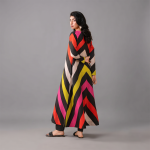 Vivid Chevron Printed Maxi Dress