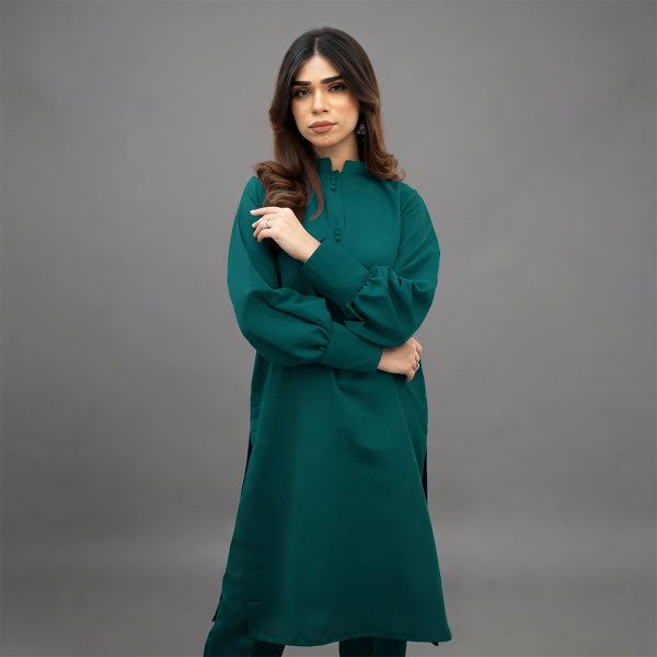 Elegant Emerald Green Minimalist Suit