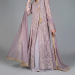 Elegant Mauve Embellished Anarkali Suit Set – 3-Piece Festive