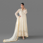 Embellished Ivory Anarkali Suit