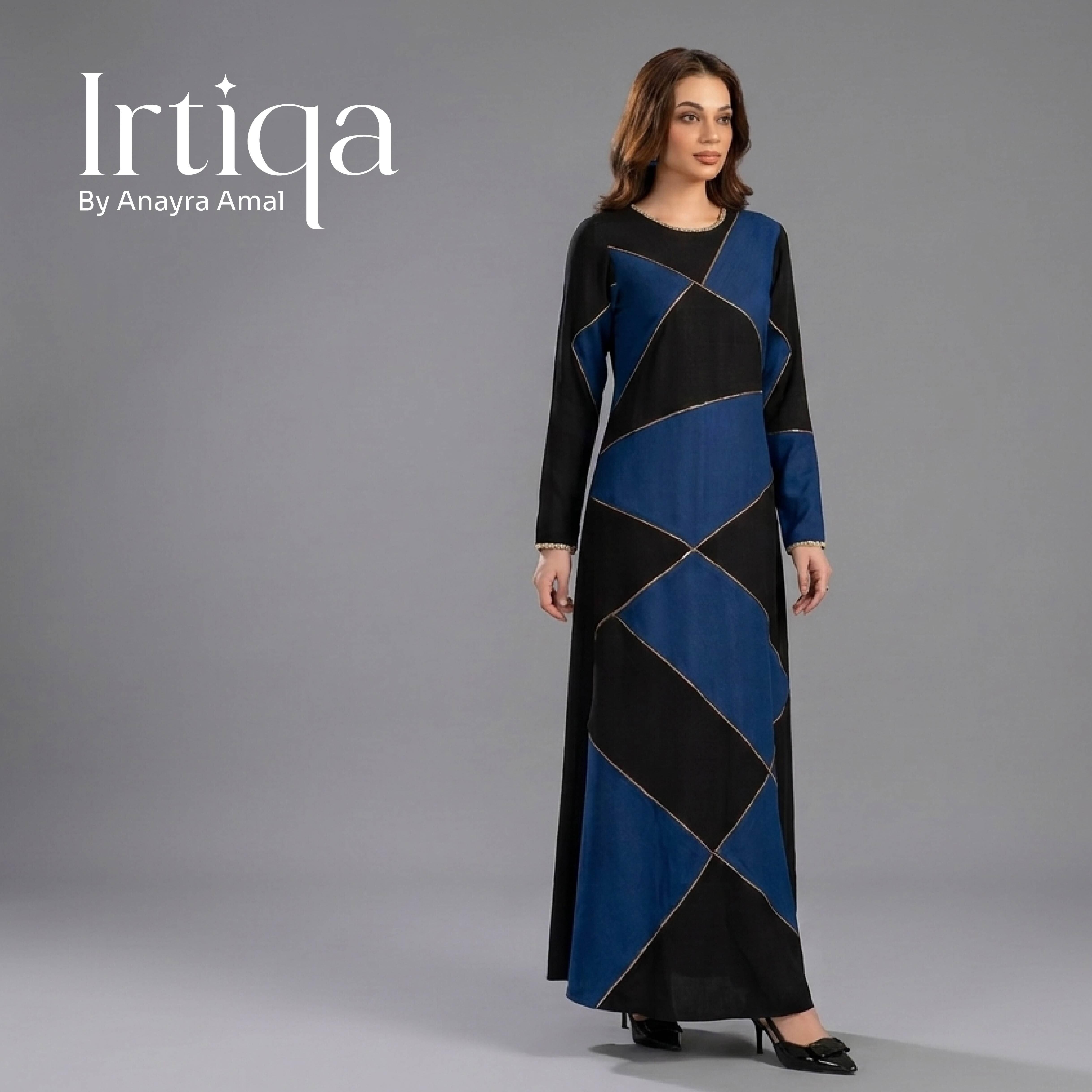 Geometric Midnight Harlequin Patchwork Maxi Gown