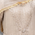 Manahil Embroidered Antique Silver 3-Piece Festive Organza Gown Set