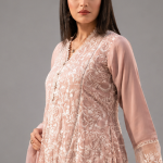 Lilac Minimalist Embroidered Organza Co-ord Set
