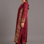 Deep Maroon Embellished Kurta with Matching Trousers
