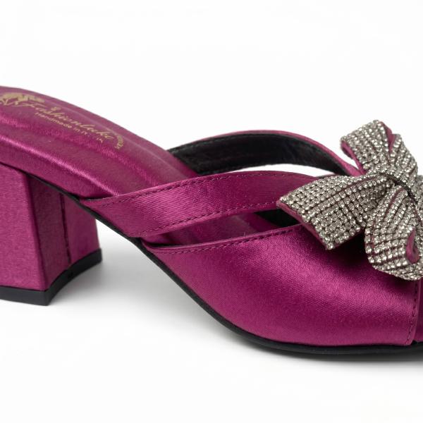 Glamour Satin Bow Block Heel