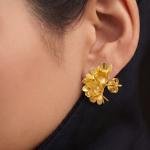 Orenoor Gold Floral Cluster Earrings