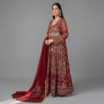 Embellished Maroon Angrakha Set