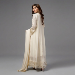 Ethereal Ivory Embroidered Chiffon Formal Gown