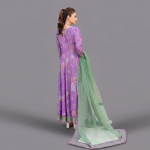 Printed Purple Kalidaar Maxi Set