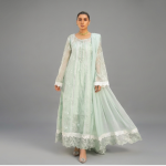 Ethereal Sea Green Embroidered A-Line Ensemble