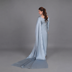 Ethereal Grey Satin Silk Saree