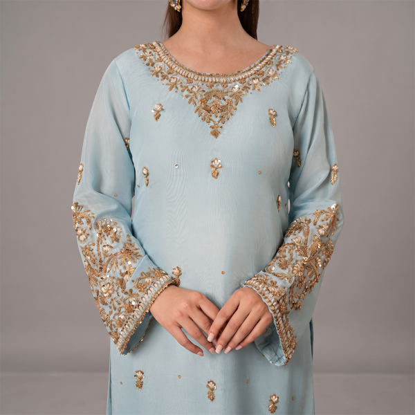 Powder Blue Celestial Embroidered Suit