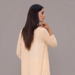 Charcoal Slate Straight-Cut Kurta with Intricate Ivory Floral Border