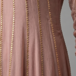 Mauve Minimalist Embroidered Organza Anarkali Set
