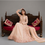 Embellished Peach Anarkali Set