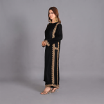 Majesty Embroidered Velvet Maxi