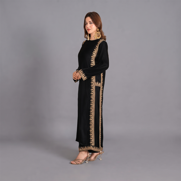 Majesty Embroidered Velvet Maxi