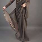 Smoky Taupe Grace Drape Saree