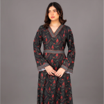 Midnight Crimson Vine Maxi Dress