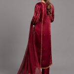 Deep Maroon Embellished Kurta with Matching Trousers