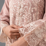 Lilac Minimalist Embroidered Organza Co-ord Set