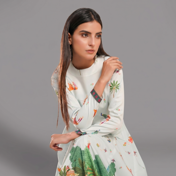 Elegance in Heritage Pictorial Scenic Anarkali