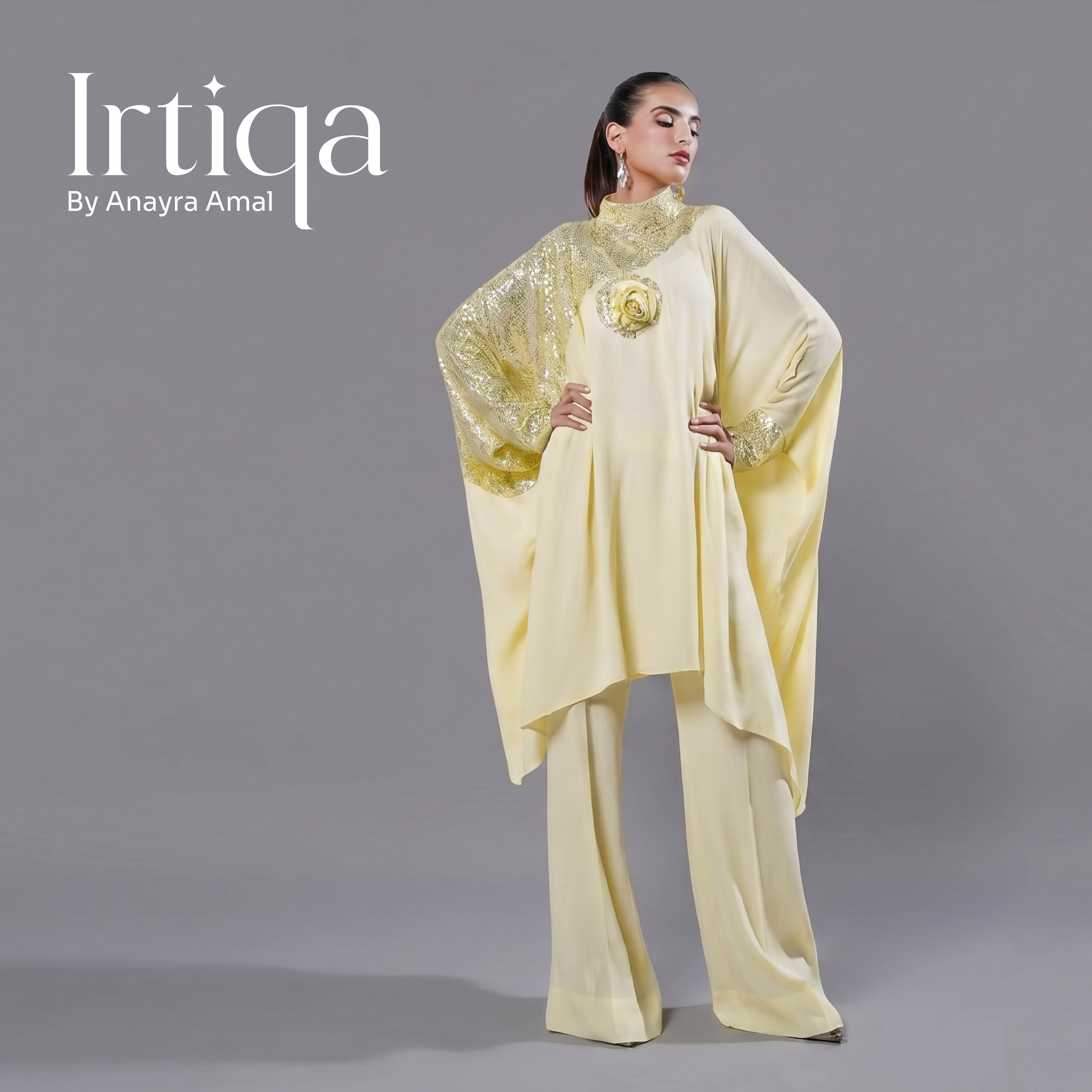 Asymmetric Sequin Kaftan Tunic & Trouser Set