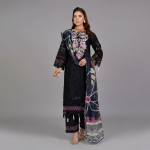 Black Floral Embroidered Lawn Coordinate Set