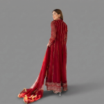 Deep Maroon Embroidered Anarkali Suit Set – 3-Piece Festive