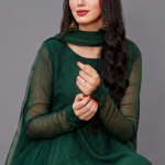 Emerald Green Minimalist Chiffon Co-ord Set