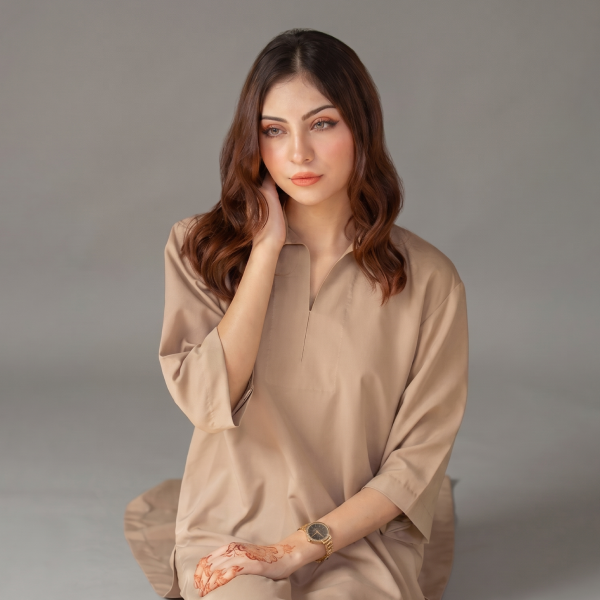 Women's Minimalist Beige Co-ord Set