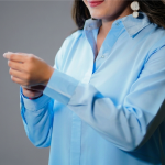 Elegant Sky Blue Cotton-Satin Co-Ord Set