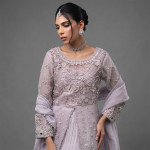 Lavender Embellished Front-Open