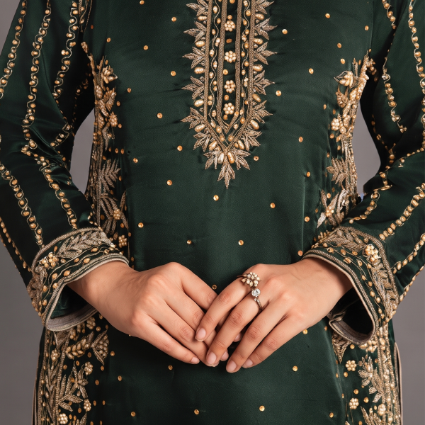 Emerald Royale Embroidered 3-Piece Suit